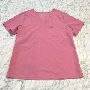 Figs One Pocket Scrub Top Chalk Pink Sz L